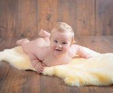 HUAHOO Premium Baby Sheepskin Rug close-up texture showing natural softness