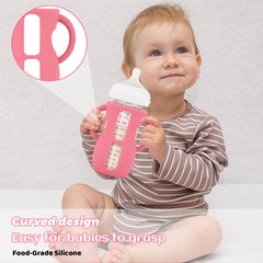HUAKENER baby bottle sleeve handle for stable learning-to-grip