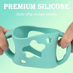 HUAKENER grey bottle handles shown with a wide-neck bottle for easy attachment