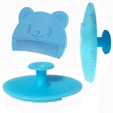 HUAYINGMEI baby bath brush blue head close-up for gentle cleansing