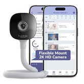 HUBBLE CONNECTED GoBaby AI Camera shows 2K HD view for clear baby monitoring.