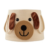 Hugaboom large dog woven basket with handles folded for easy setup.