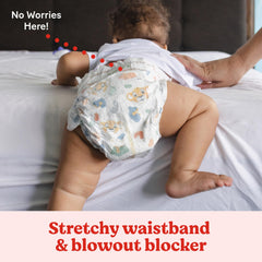 Huggies Little Movers fast-absorbing dry-touch liner keeps skin dry during playtime.