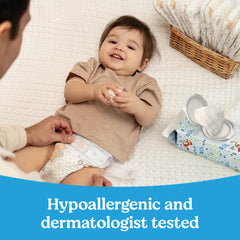 Huggies Natural Care Aloe and Vitamin E wipe texture highlights soothing properties for sensitive skin.