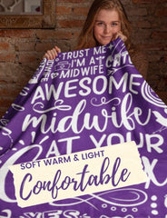 Huglanket 65x50 inch blanket shown in a living room setup