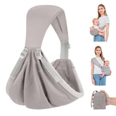 Huifen baby sling carrier demonstrates portable design for quick errands and outdoor adventures.