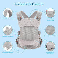 Huifen secure buckles and reinforced stitching ensure safe, hands-free movement.