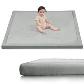 Huloo Sleep baby play mat front view showing a spacious 50x50 setup for safe play.