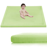 Huloo Sleep baby play mat closeup shows plush velvet surface for cozy tummy time.