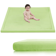 Huloo Sleep baby play mat closeup shows plush velvet surface for cozy tummy time.