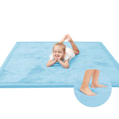 Huloo Sleep baby play mat memory foam close-up shows plush cushioning for safe play.