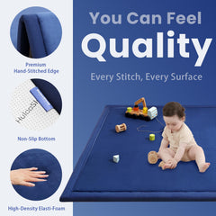 Huloo Sleep Baby Play Mat memory foam 1.3 inches for cushioned tummy time.