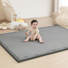Huloo Sleep baby play mat with soft-touch foam provides safe floor cushioning for tummy time.