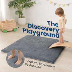 Huloo Sleep play mat shows water-repellent coral velvet for spill resistance