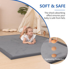 Huloo Sleep water-repellent coral velvet fabric resists spills during tummy time.