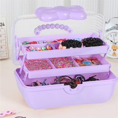 Huniupore three-layer design compartments for organized bows, clips, and ties
