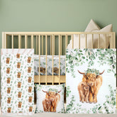 HunnmingRe Highland Cow blanket close-up shows plush flannel warmth for baby