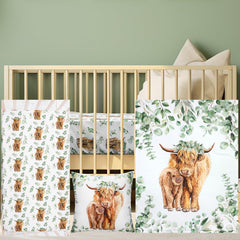 HunnmingRe Highland Cow blanket close-up shows plush flannel warmth for baby