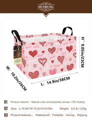 HUNRUNG canvas organizer bin holds books and clothes with easy-to-grab handles.
