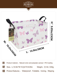 HUNRUNG canvas organizer bin with toys inside enables easy cleanup after play.