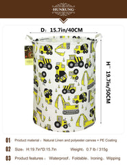 HUNRUNG laundry hamper collapsible folding feature saves space when not in use.