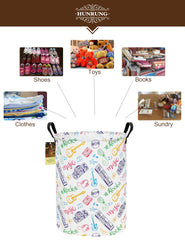 HUNRUNG laundry hamper sturdy handles for easy toting between rooms.