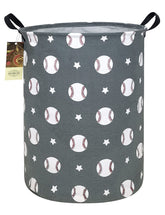 HUNRUNG laundry hamper round-grey fabric closeup, durable canvas for everyday laundry and toy storage.