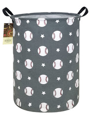 HUNRUNG laundry hamper round-grey fabric closeup, durable canvas for everyday laundry and toy storage.