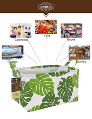 HUNRUNG leaf storage basket with sturdy handles for quick tote trips