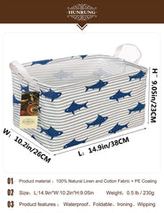 HUNRUNG storage basket shows sturdy handles for easy tote and move.