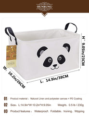 HUNRUNG rectangle storage basket with handles side view enhances portable toy and clothing storage