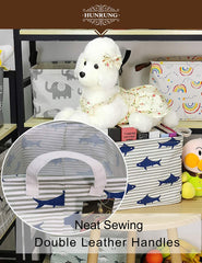 HUNRUNG nursery storage basket used for diapers and wipes organization.