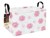 HUNRUNG rectangle storage basket pink paw front view for toys organization