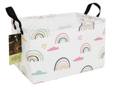 HUNRUNG rectangle storage basket rainbow front view keeps toys and books tidy.