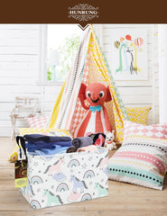 HUNRUNG room-organization basket neatly holds books and blankets in living spaces