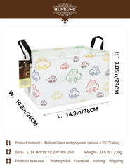 Hunrung rectangle storage basket side view demonstrates spacious capacity for clothes, laundry, or playroom essentials