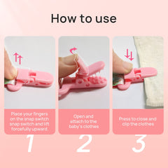 Hunxuo pacifier clip soft polyester closeup highlights gentle touch and easy-care fabric