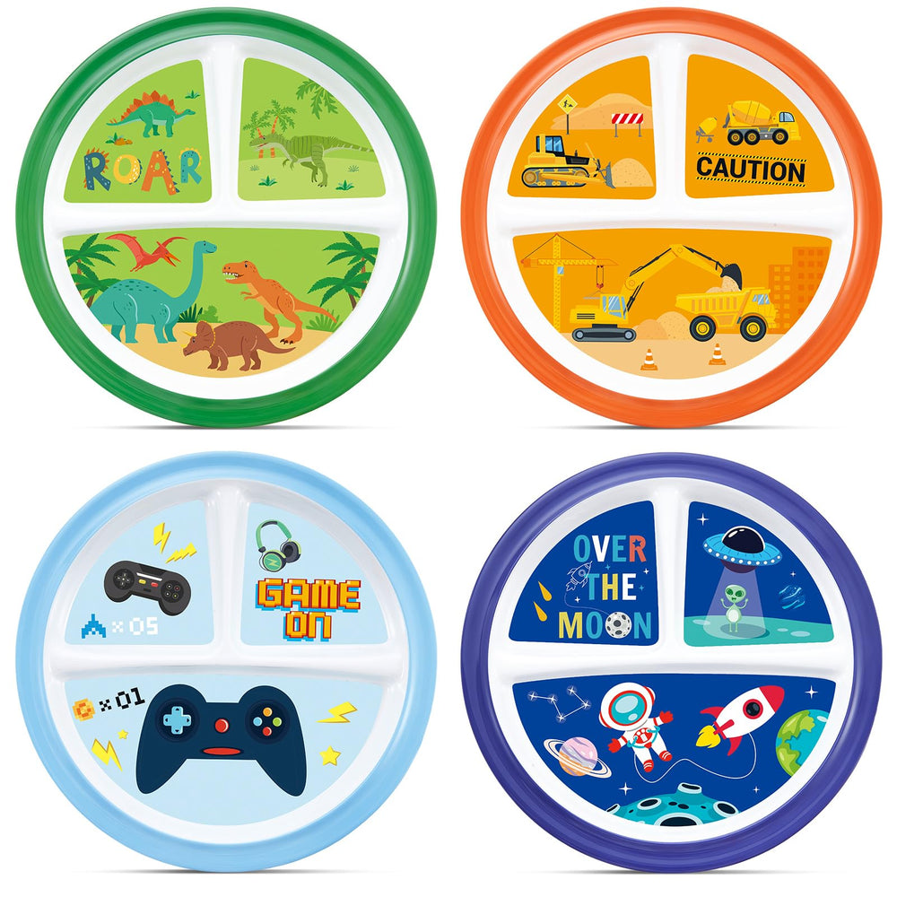 Hushee dinosaurs divided plate ideal for balanced meals and playful dining.