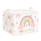 HUUMONSS Boho Rainbow Baby Laundry Hamper pink, spacious 36L for clothes storage.