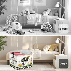 HUUMONSS collapsible laundry hamper folds flat for compact storage.