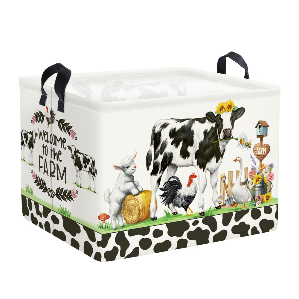 HUUMONSS farm-animals storage basket keeps kid toys neatly organized.