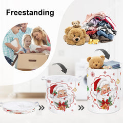 HUUMONSS kid-friendly white Christmas basket adds color and organization.