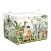 HUUMONSS Safari Animals hamper front view shows 36L capacity for toys and clothes