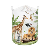 HUUMONSS safari animals giraffe pattern hampers nursery organization with playful storage