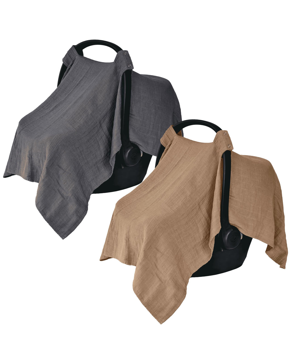 Huxie car seat cover privacy shield in organic muslin for breathable coverage