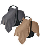 Huxie car seat cover privacy shield in organic muslin for breathable coverage