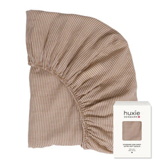 Huxie crib sheets natural stripe showcase premium organic cotton softness for baby sleep