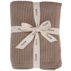 Huxie Mochachino knitted baby blanket close-up texture for ultra-soft feel