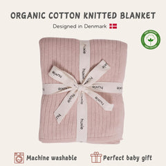 Huxie ribbed blanket in stroller demonstrates all-season warmth and breathability.