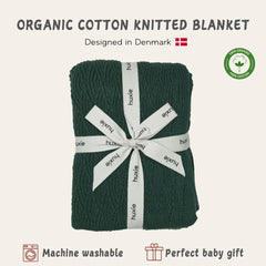 Huxie Knitted Baby Blanket in stroller demonstrates on-the-go comfort